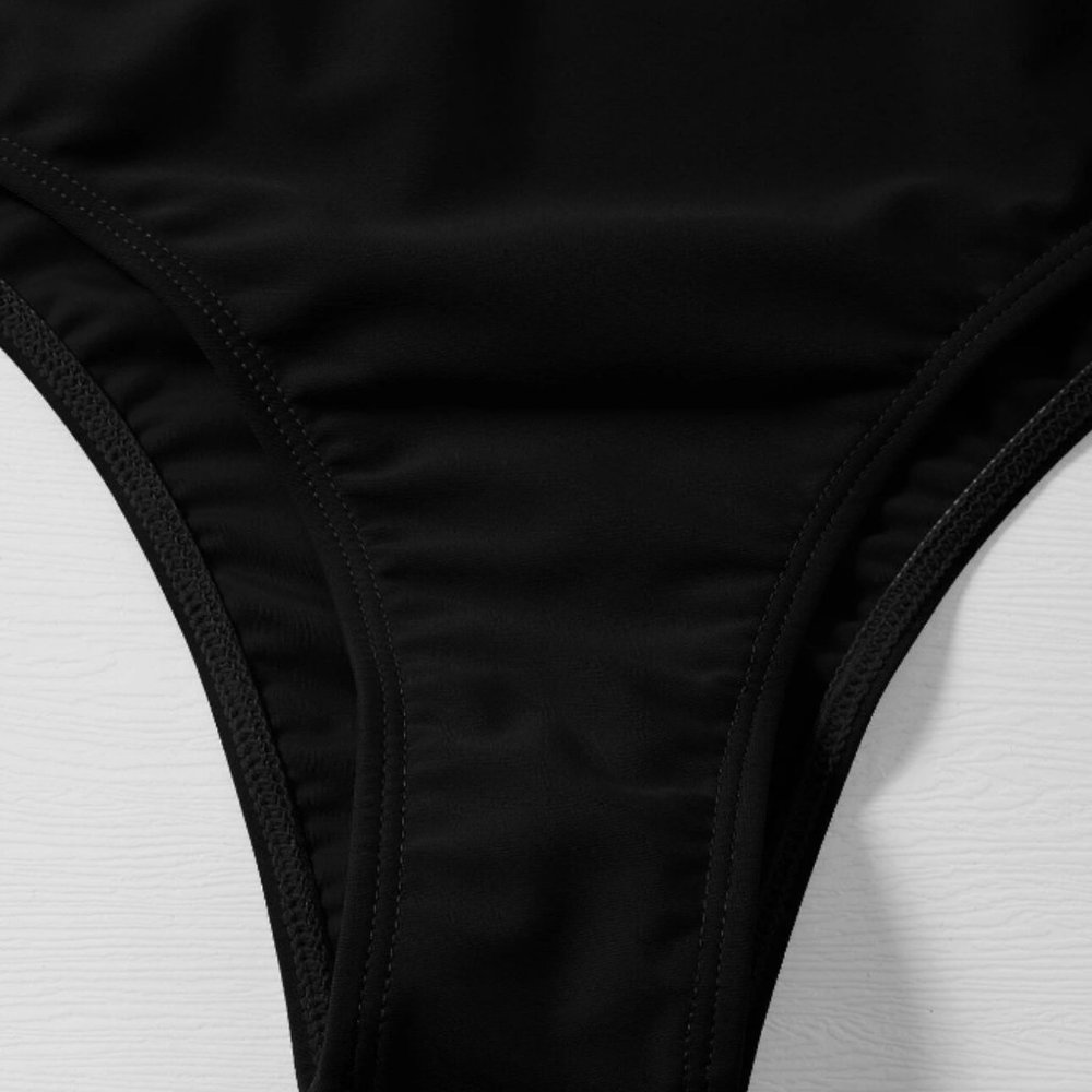 One Piece Swimsuit Black Monokini - Picture 4 of 7